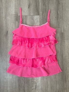 Vintage Y2K Ruffle Beaded Tank Top